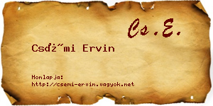 Csémi Ervin névjegykártya